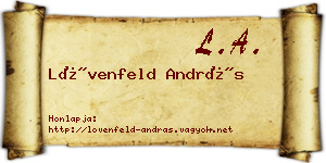 Lövenfeld András névjegykártya